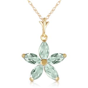 ALARRI 1.4 Carat 14K Solid Gold One Rainy Day Green Amethyst Necklace