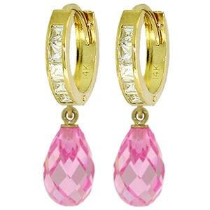 ALARRI 11.1 Carat 14K Solid Gold Countess Pink Zirconia Earrings