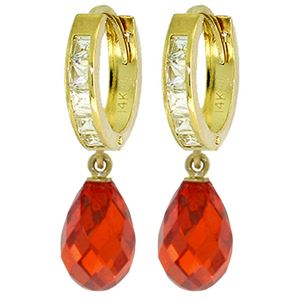 ALARRI 11.1 CTW 14K Solid Gold Countess Red Zirconia Earrings