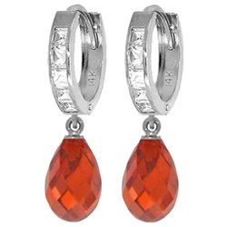 ALARRI 11.1 CTW 14K Solid White Gold Naturalivete Cubic Zirconia Earrings