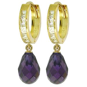 ALARRI 11.1 Carat 14K Solid Gold Countess Purple Zirconia Earrings