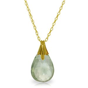 ALARRI 3 CTW 14K Solid Gold Disguise Green Amethyst Necklace