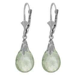 ALARRI 6 Carat 14K Solid White Gold Florence Green Amethyst Earrings