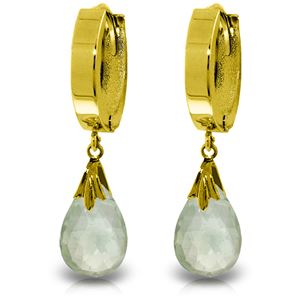 ALARRI 6 Carat 14K Solid Gold Hoop Earrings Natural Green Amethyst