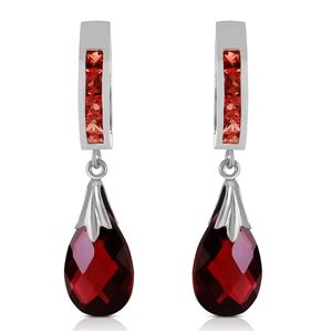 ALARRI 6.85 Carat 14K Solid White Gold Improvised Words Garnet Earrings