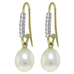 ALARRI 8.18 CTW 14K Solid Gold Impressions Pearl Diamond Earrings
