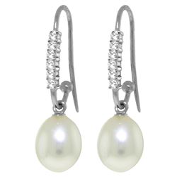 ALARRI 8.18 CTW 14K Solid White Gold Every Breath Taken Pearl Diamond Earrings