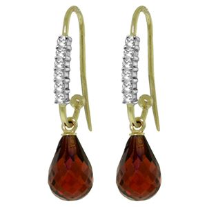 ALARRI 4.68 CTW 14K Solid Gold Impressions Garnet Diamond Earrings