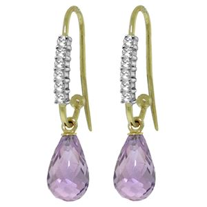 ALARRI 4.68 CTW 14K Solid Gold Impressions Amethyst Diamond Earrings