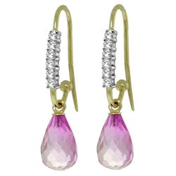 ALARRI 4.68 Carat 14K Solid Gold Impressions Pink Topaz Diamond Earrings