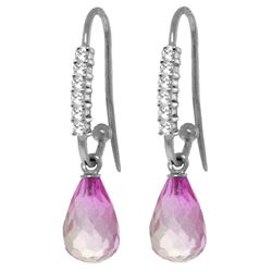 ALARRI 4.68 Carat 14K Solid White Gold Life Of Celebration Pink Topaz Diamond Earrings