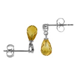 ALARRI 2.73 Carat 14K Solid White Gold Give You Courage Citrine Diamond Earrings