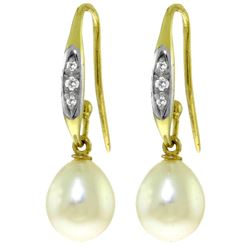 ALARRI 8.05 Carat 14K Solid Gold Emphasis Pearl Diamond Earrings