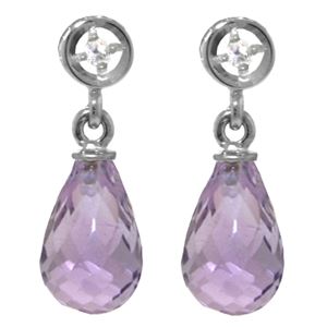 ALARRI 2.73 CTW 14K Solid White Gold Unfathomable Amethyst Diamond Earrings