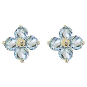 ALARRI 1.15 CTW 14K Solid Gold Flutter Home Aquamarine Earrings