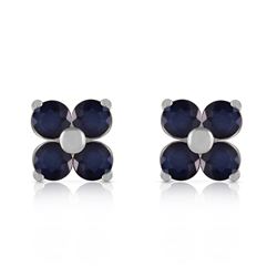 ALARRI 1.15 Carat 14K Solid White Gold Good To Be True Sapphire Earrings