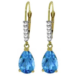 ALARRI 3.15 Carat 14K Solid Gold Violeta Blue Topaz Diamond Earrings