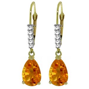 ALARRI 3.15 CTW 14K Solid Gold Violeta Citrine Diamond Earrings