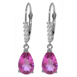 ALARRI 3.15 CTW 14K Solid White Gold Make The Most Pink Topaz Diamond Earrings