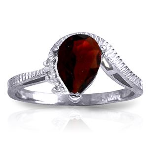 ALARRI 1.52 Carat 14K Solid White Gold Strive To Be Garnet Diamond Ring