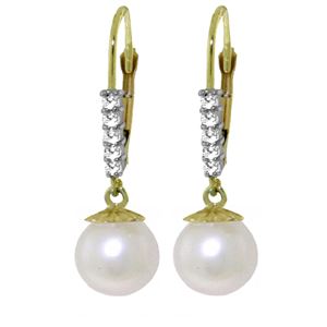 ALARRI 4.15 Carat 14K Solid Gold Leticia Pearl Diamond Earrings