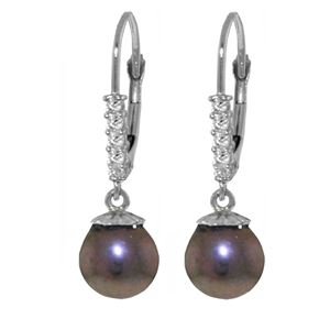 ALARRI 8.15 Carat 14K Solid White Gold Acts Of Kindness Pearl Diamond Earrings