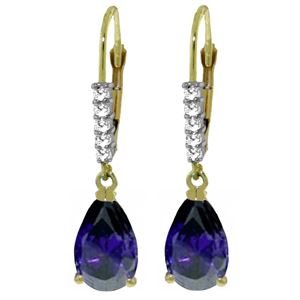 ALARRI 3.15 Carat 14K Solid Gold Violeta Sapphire Diamond Earrings