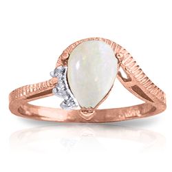 ALARRI 0.79 Carat 14K Solid Rose Gold Azur Opal Diamond Ring