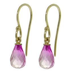 ALARRI 2.7 Carat 14K Solid Gold Fish Hook Earrings Pink Topaz