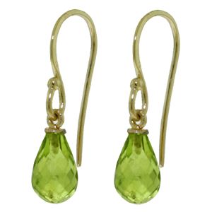 ALARRI 2.7 Carat 14K Solid Gold Fish Hook Earrings Peridot