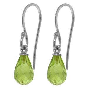 ALARRI 2.7 Carat 14K Solid White Gold Fish Hook Earrings Peridot