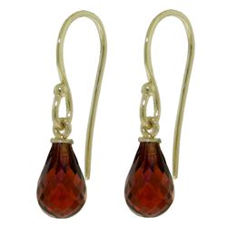 ALARRI 2.7 CTW 14K Solid Gold Fish Hook Earrings Natural Garnet