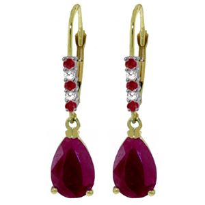 ALARRI 3.18 Carat 14K Solid Gold Longevity Ruby Diamond Earrings