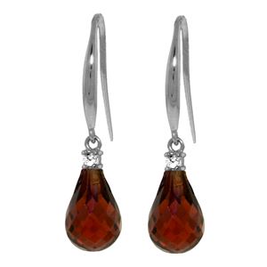 ALARRI 4.6 Carat 14K Solid White Gold No Longer Separate Garnet Diamond Earrings