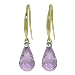 ALARRI 4.6 CTW 14K Solid Gold Joya Amethyst Diamond Earringss