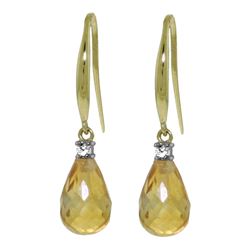 ALARRI 4.6 CTW 14K Solid Gold Joya Citrine Diamond Earringss