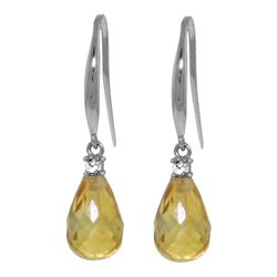 ALARRI 4.6 Carat 14K Solid White Gold Unimaginable Delight Citrine Diamond Earrings