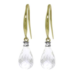 ALARRI 4.6 CTW 14K Solid Gold Impressions White Topaz Diamond Earrings