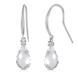 ALARRI 4.6 Carat 14K Solid White Gold Revel In It White Topaz Diamond Earrings