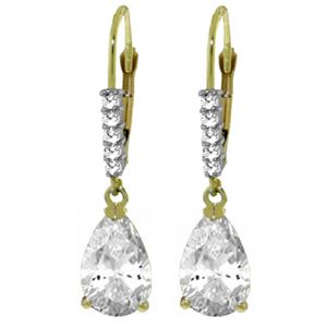 ALARRI 3.15 CTW 14K Solid Gold Violeta White Topaz Diamond Earrings