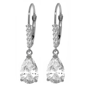 ALARRI 3.15 Carat 14K Solid White Gold Golden Rule White Topaz Diamond Earrings