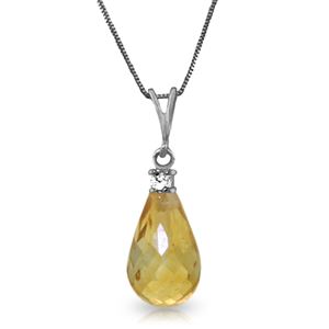 ALARRI 2.3 Carat 14K Solid White Gold As Usual Citrine Diamond Necklace