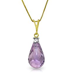 ALARRI 2.3 CTW 14K Solid Gold Ask For More Amethyst Diamond Necklace