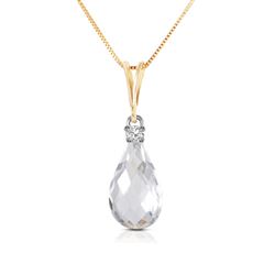 ALARRI 2.3 CTW 14K Solid Gold Abounding Grace White Topaz Necklace