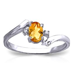 ALARRI 0.46 CTW 14K Solid White Gold Love Carries On Citrine Diamond Ring