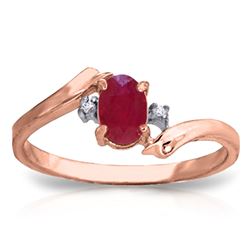 ALARRI 0.46 CTW 14K Solid Rose Gold Rings Natural Diamond Ruby