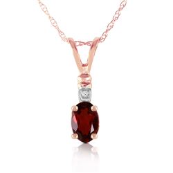 ALARRI 14K Solid Rose Gold Necklace w/ Natural Diamond & Garnet