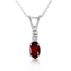 ALARRI 0.46 Carat 14K Solid White Gold Love Is Good Garnet Diamond Necklace