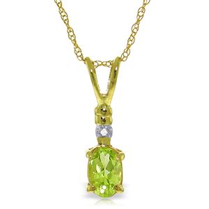 ALARRI 0.46 Carat 14K Solid Gold Love Murmur Peridot Diamond Necklace