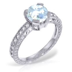 ALARRI 1.8 Carat 14K Solid White Gold Build Tomorrows Aquamarine Diamond Ring
